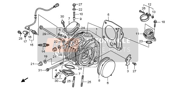 12200KTMD20, Head Comp., Cylinder, Honda, 0